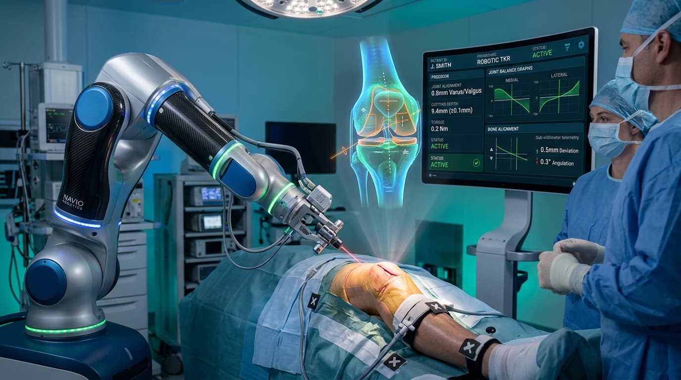 Robotic Knee Replacement Surgical System and 3D Joint Telemetry